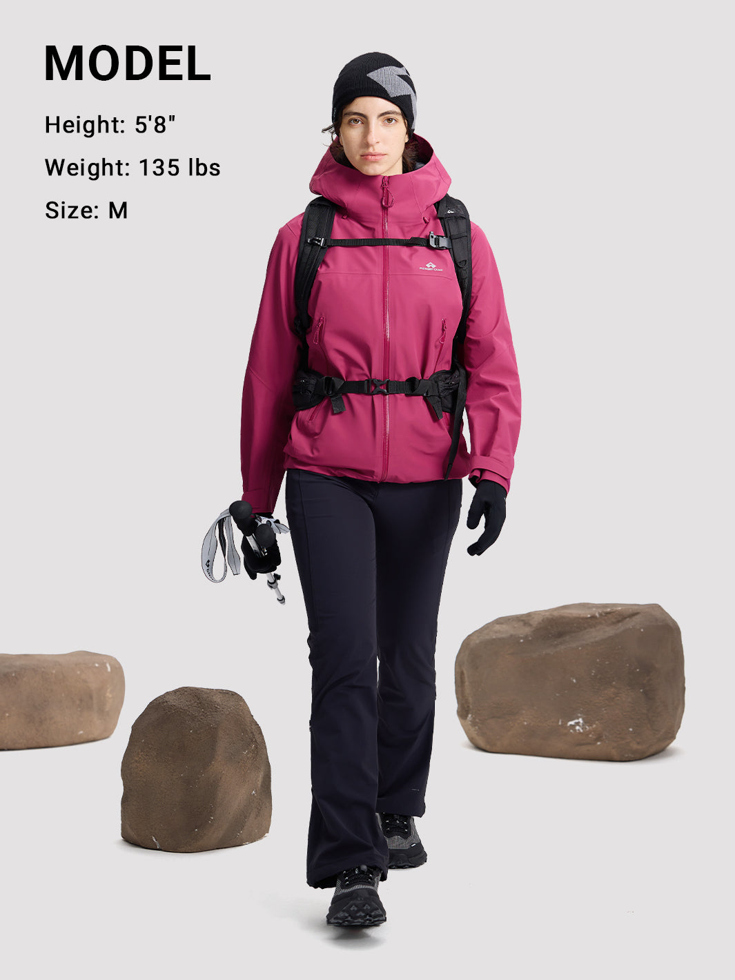 Red Ego Women's 3-Layer Waterproof Hardshell Jacket PIONEER CAMP
