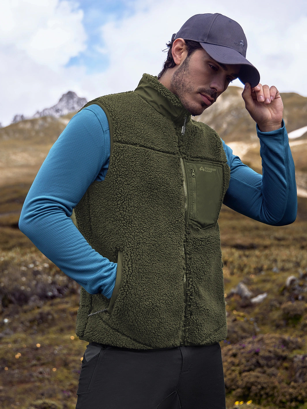 Men's 550g Sherpa Fleece Full-Zip Winter Vest