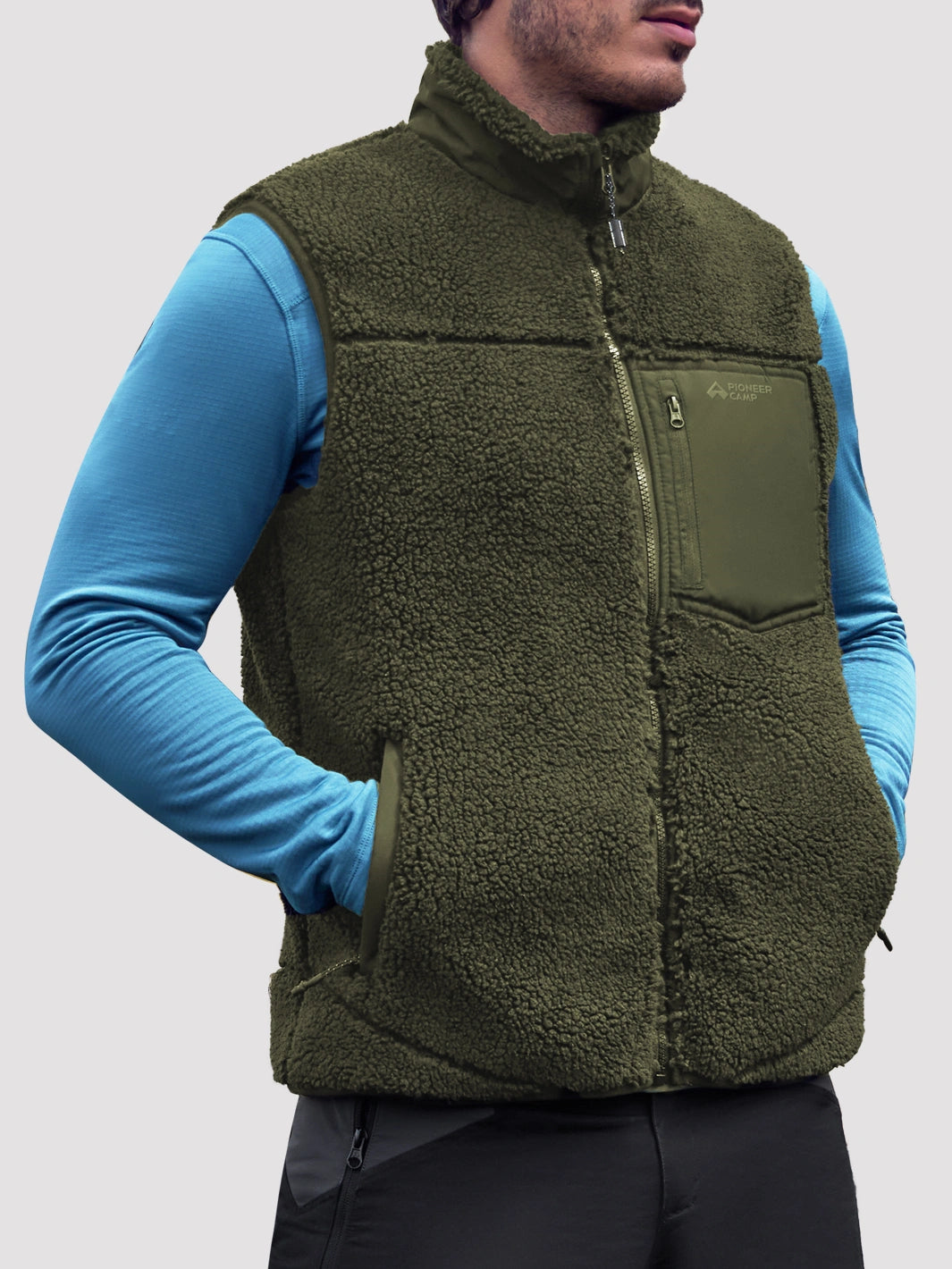Men's 550g Sherpa Fleece Full-Zip Winter Vest
