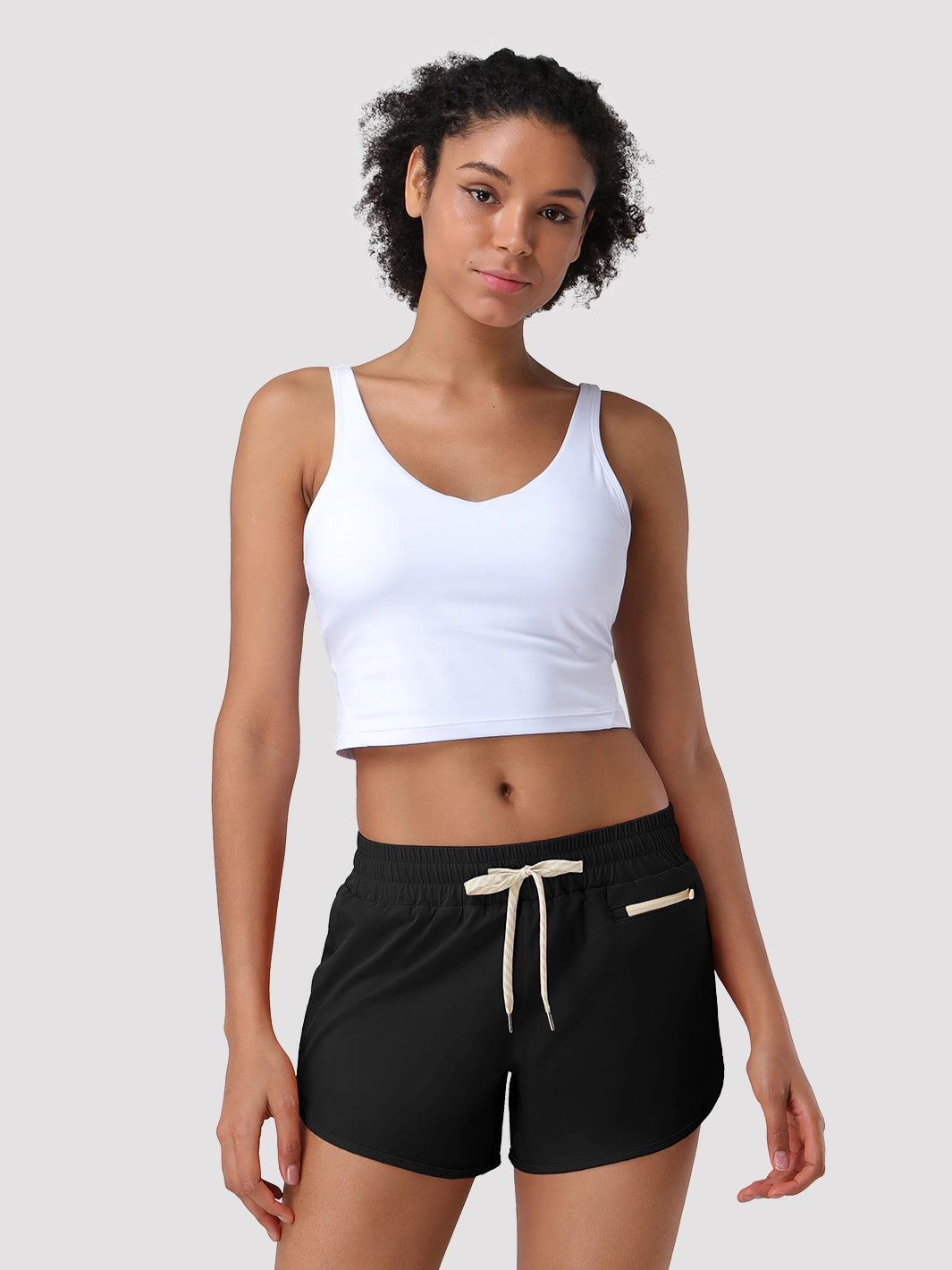 Damen High-Waist Laufshorts mit Innenshorts