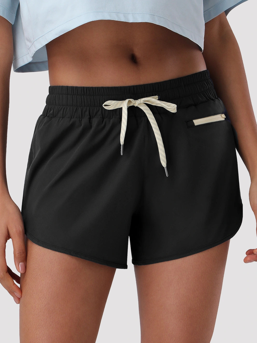 Damen High-Waist Laufshorts mit Innenshorts