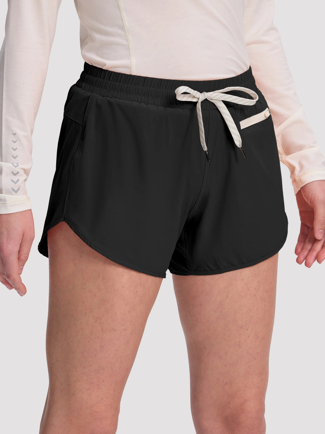 Damen High-Waist Laufshorts mit Innenshorts