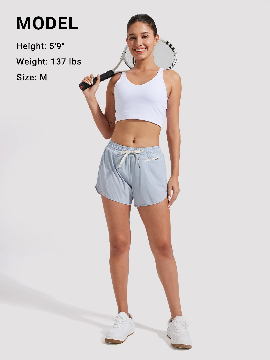 Damen High-Waist Laufshorts mit Innenshorts