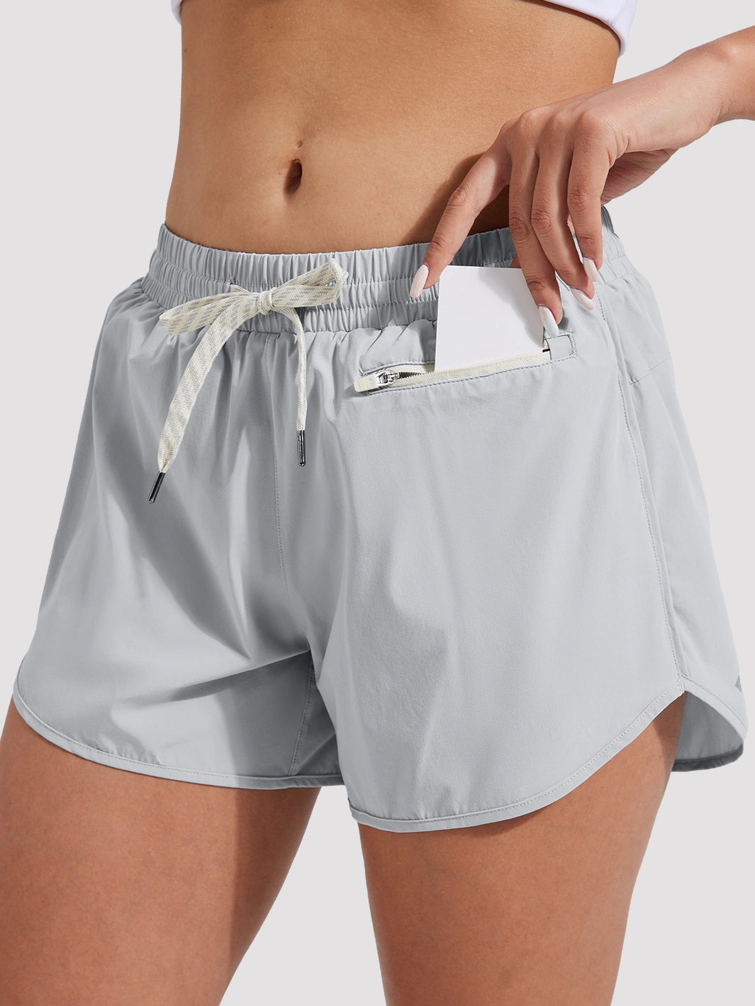 Damen High-Waist Laufshorts mit Innenshorts