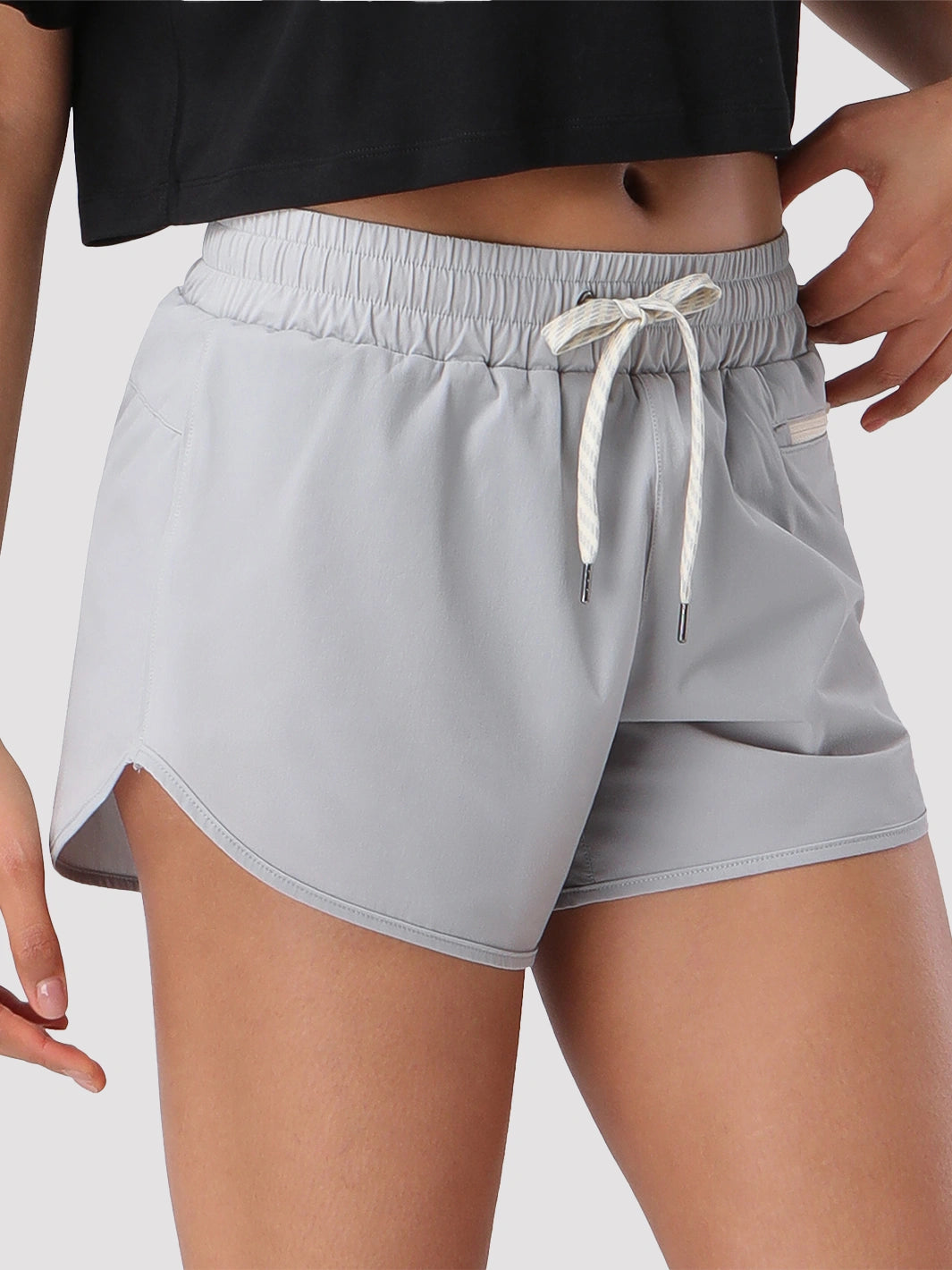 Damen High-Waist Laufshorts mit Innenshorts