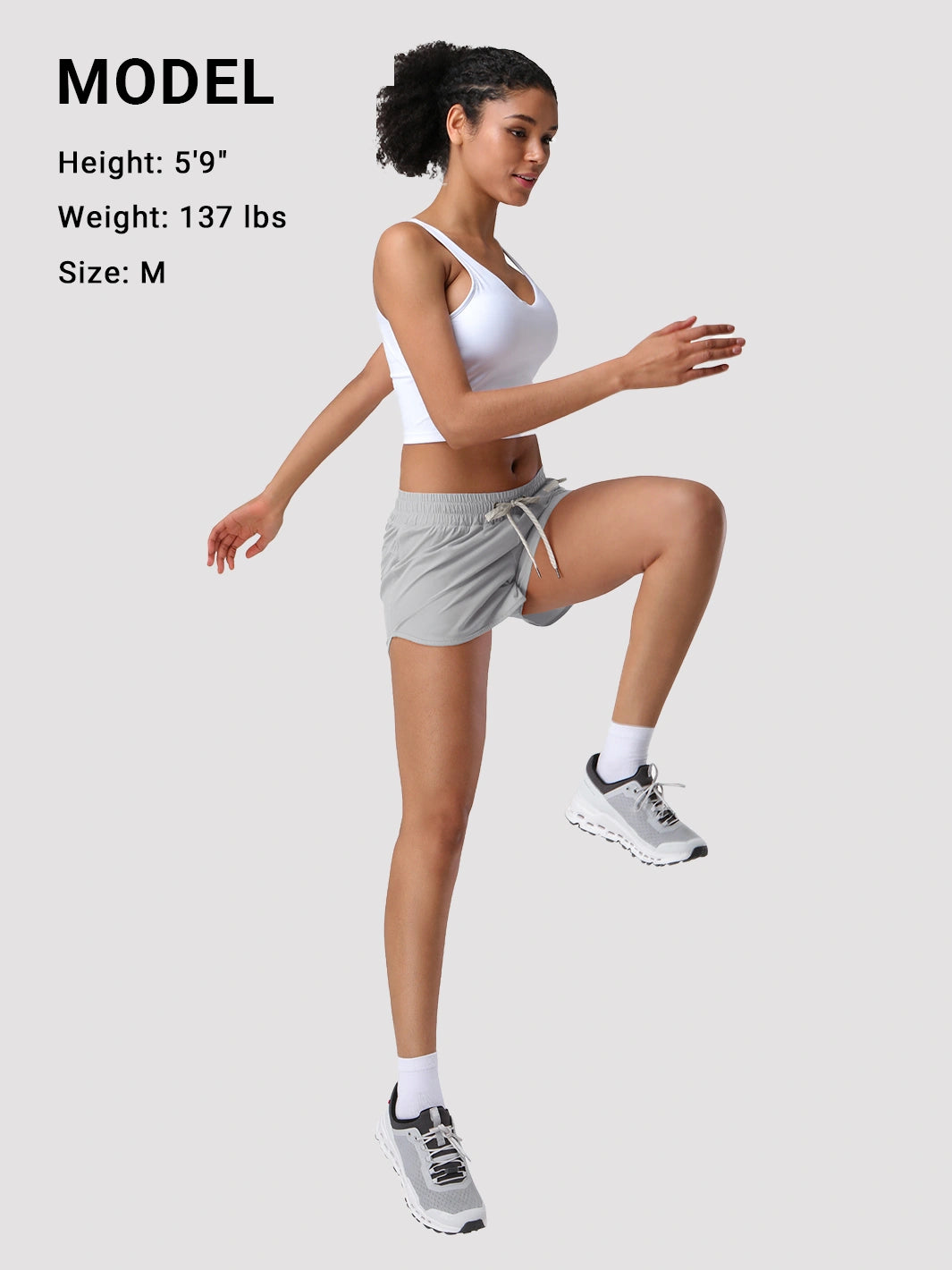 Damen High-Waist Laufshorts mit Innenshorts