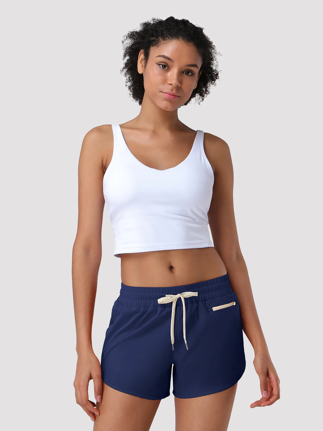 Damen High-Waist Laufshorts mit Innenshorts