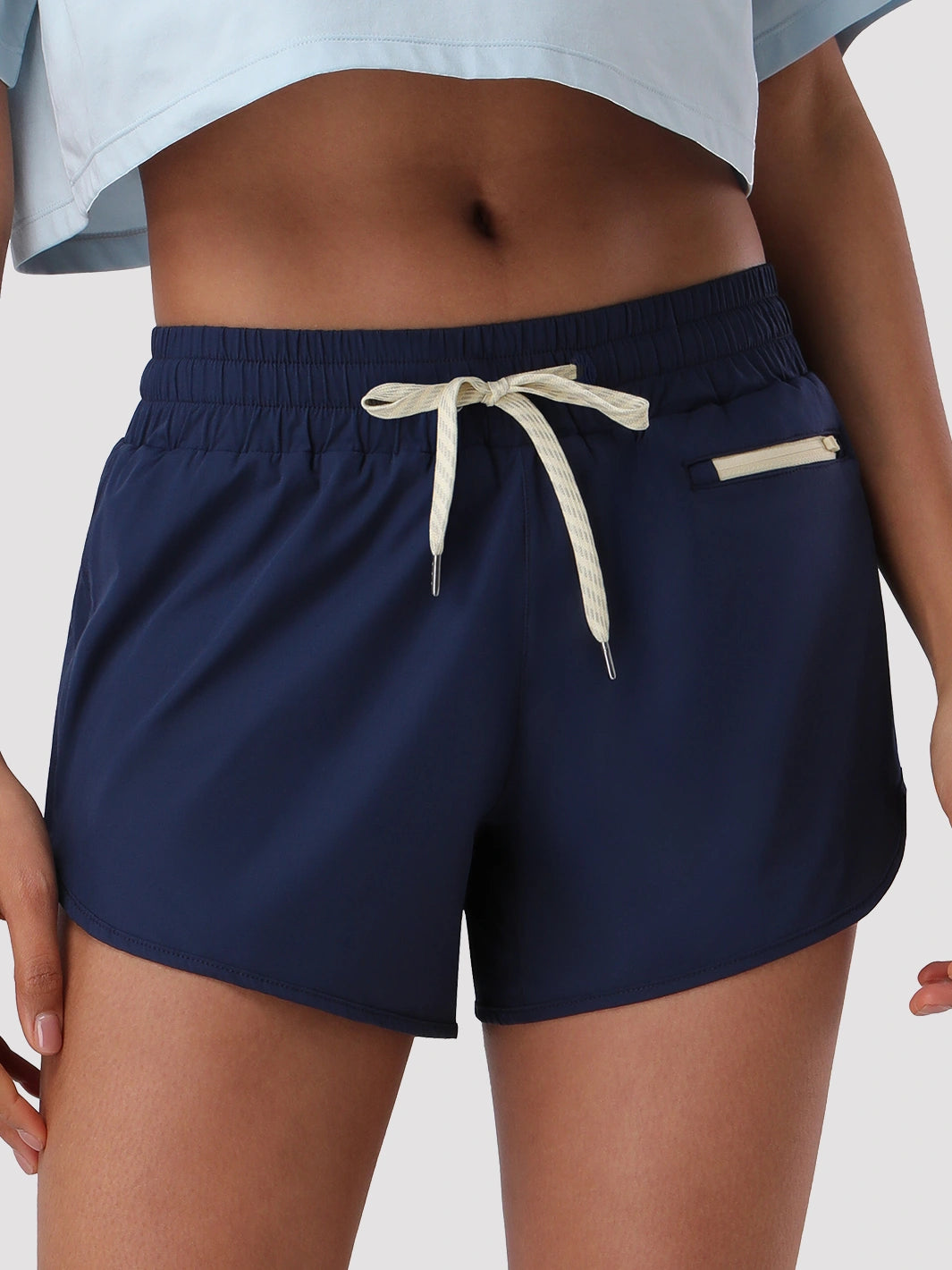 Damen High-Waist Laufshorts mit Innenshorts