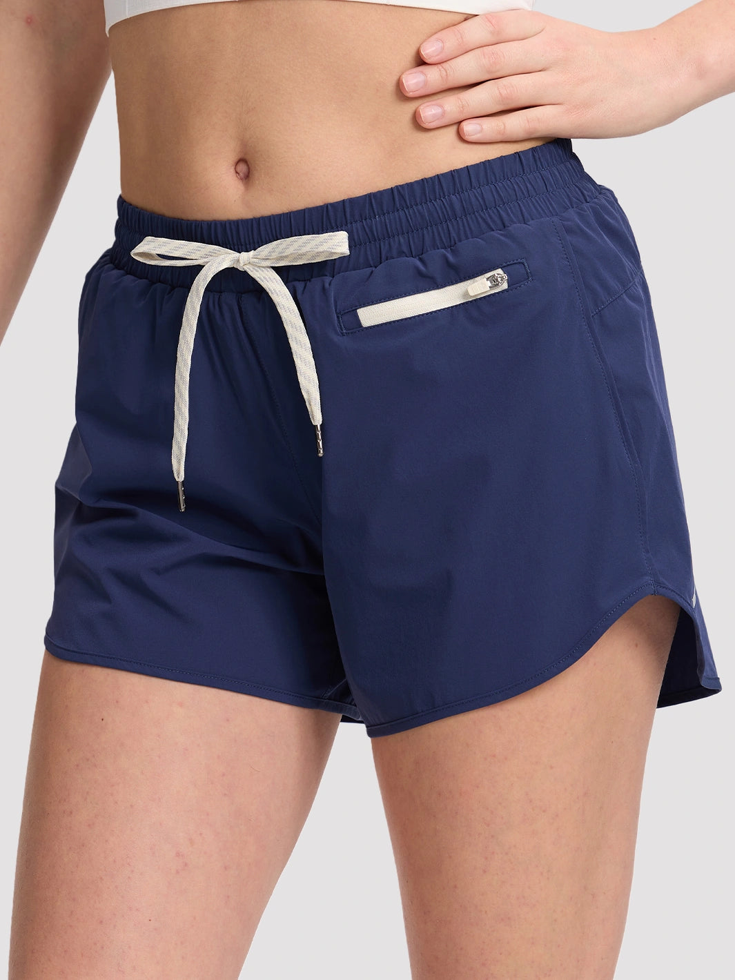 Damen High-Waist Laufshorts mit Innenshorts