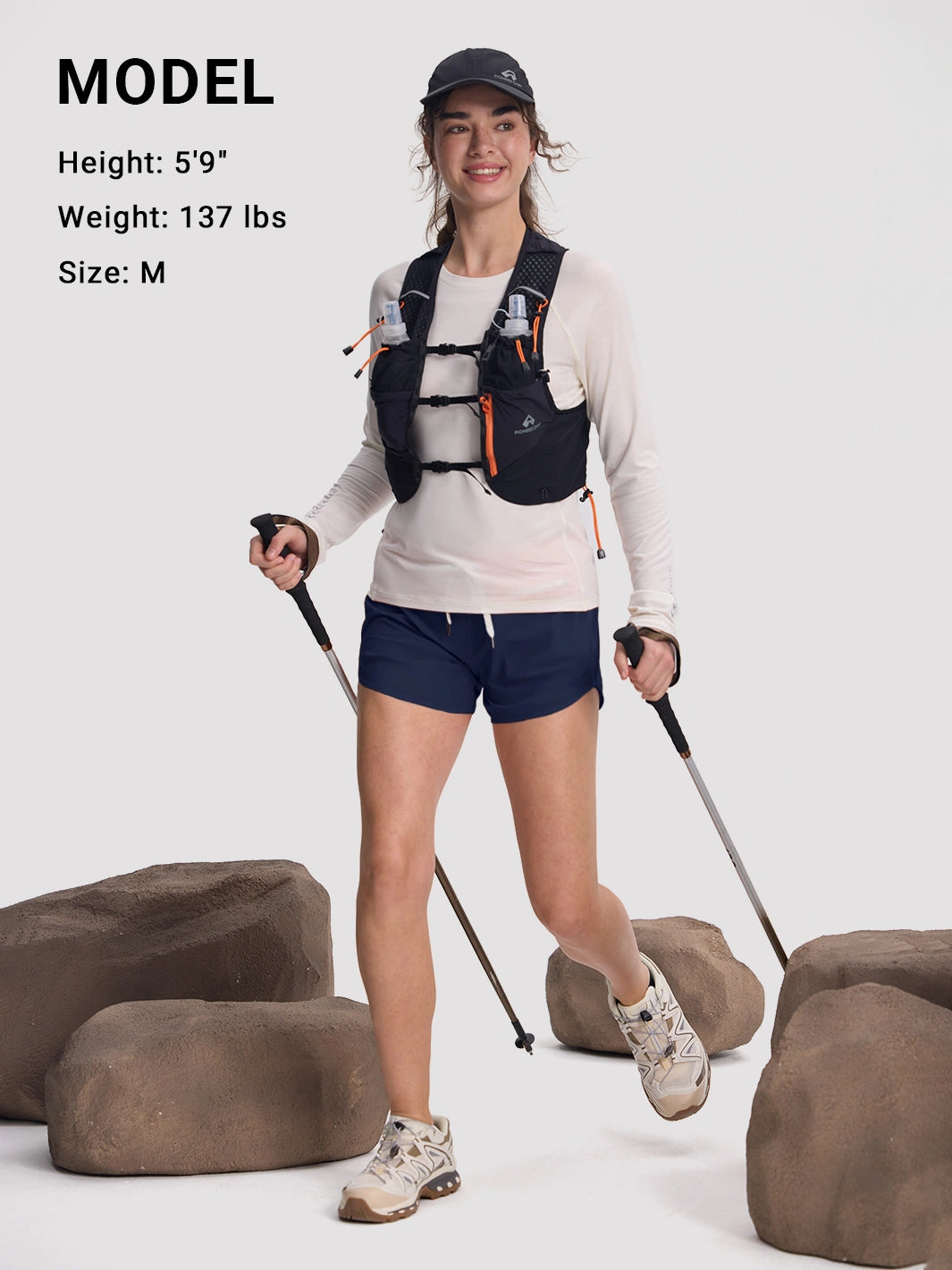 Damen High-Waist Laufshorts mit Innenshorts