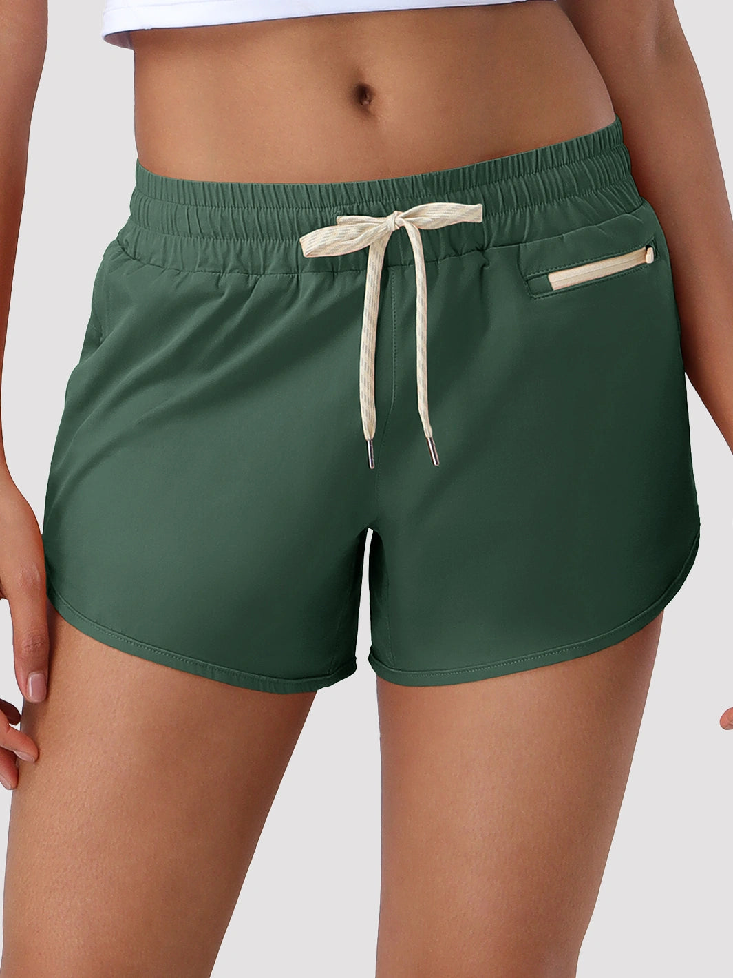 Damen High-Waist Laufshorts mit Innenshorts