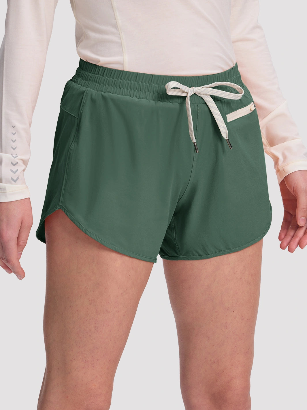 Damen High-Waist Laufshorts mit Innenshorts