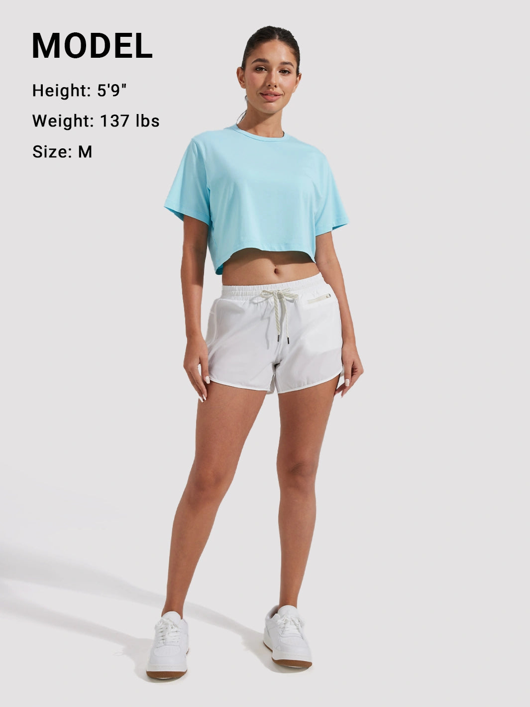 Damen High-Waist Laufshorts mit Innenshorts
