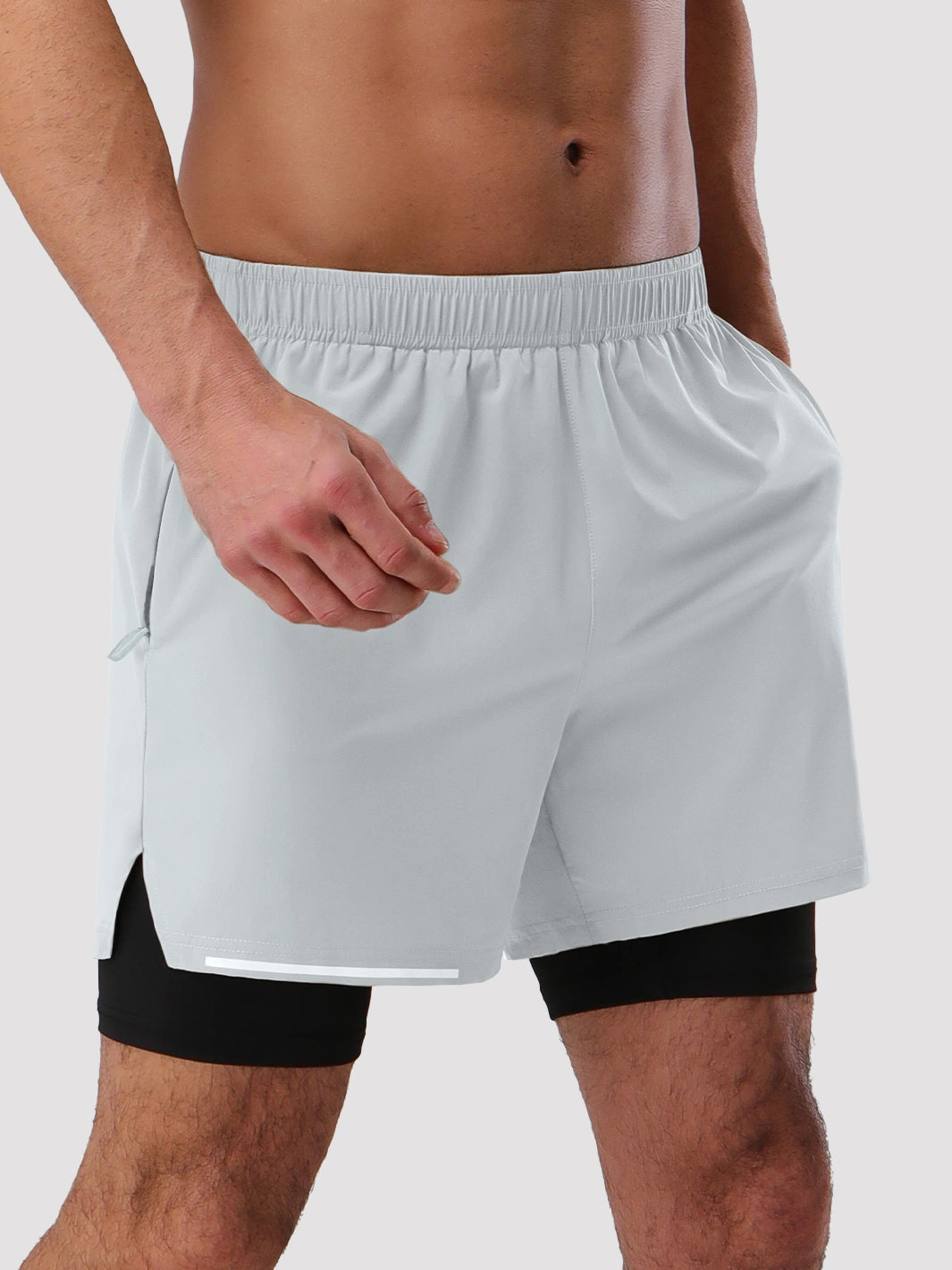 Men's 5‘’ 2-in-1 Running Shorts with Zipper Pockets