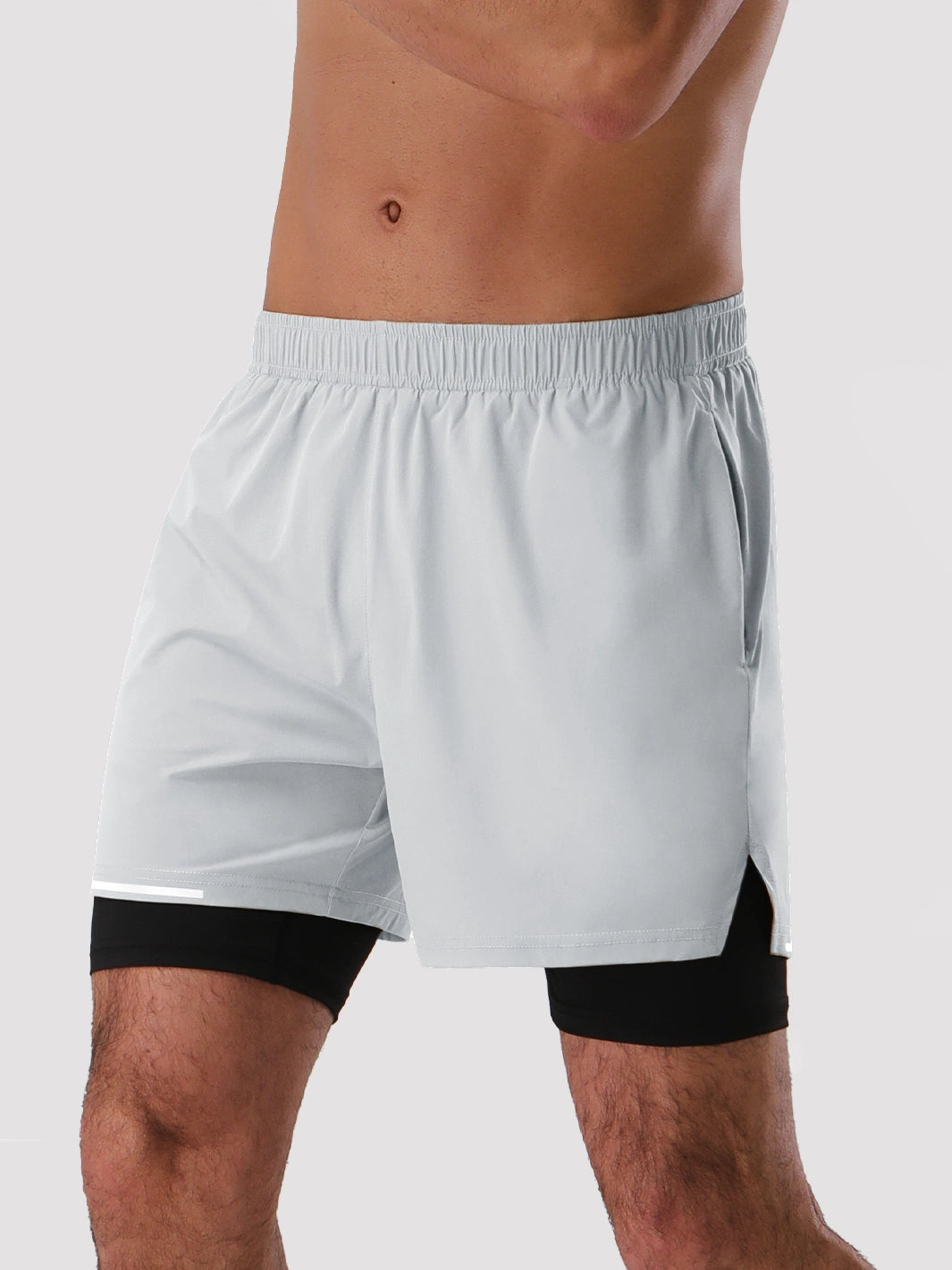 Men's 5‘’ 2-in-1 Running Shorts with Zipper Pockets