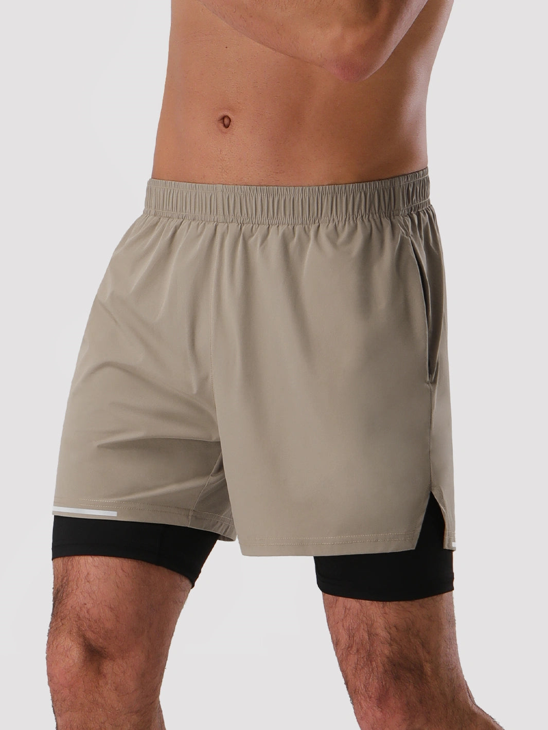 Men's 5‘’ 2-in-1 Running Shorts with Zipper Pockets