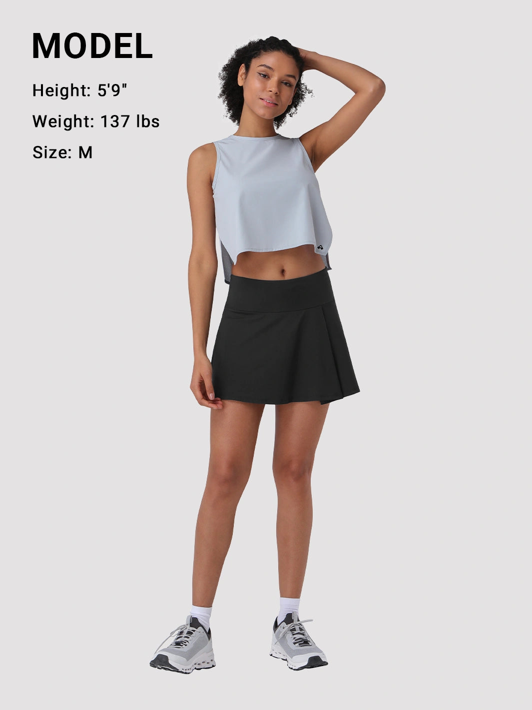 Women's UPF 50+ High-Waist Tennis Skirt with Built-In Shorts