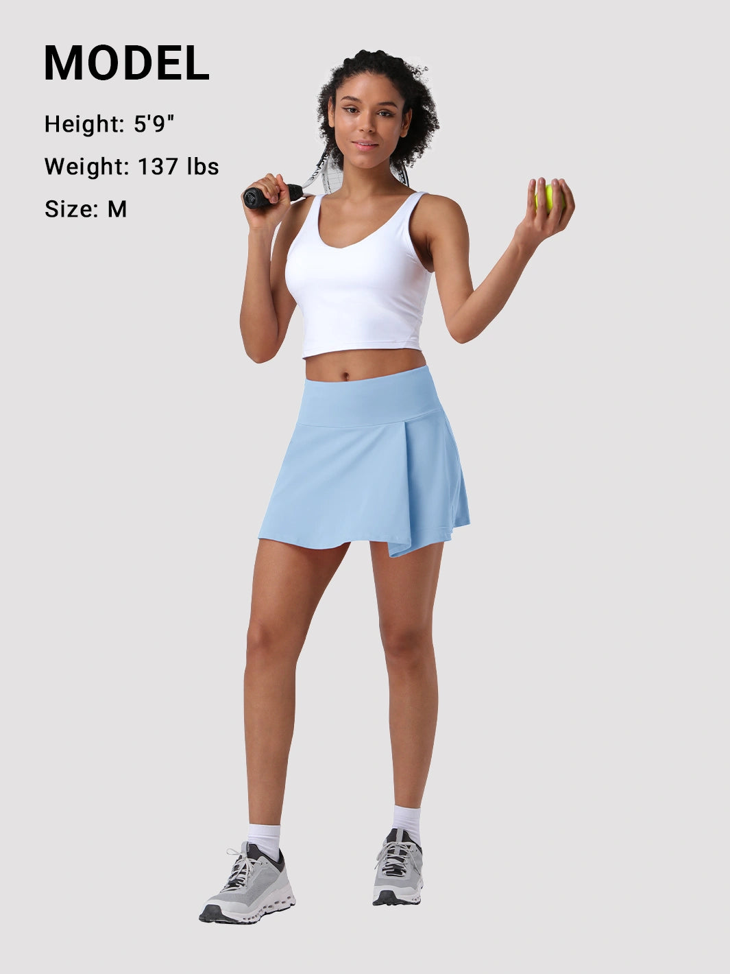 Women's UPF 50+ High-Waist Tennis Skirt with Built-In Shorts