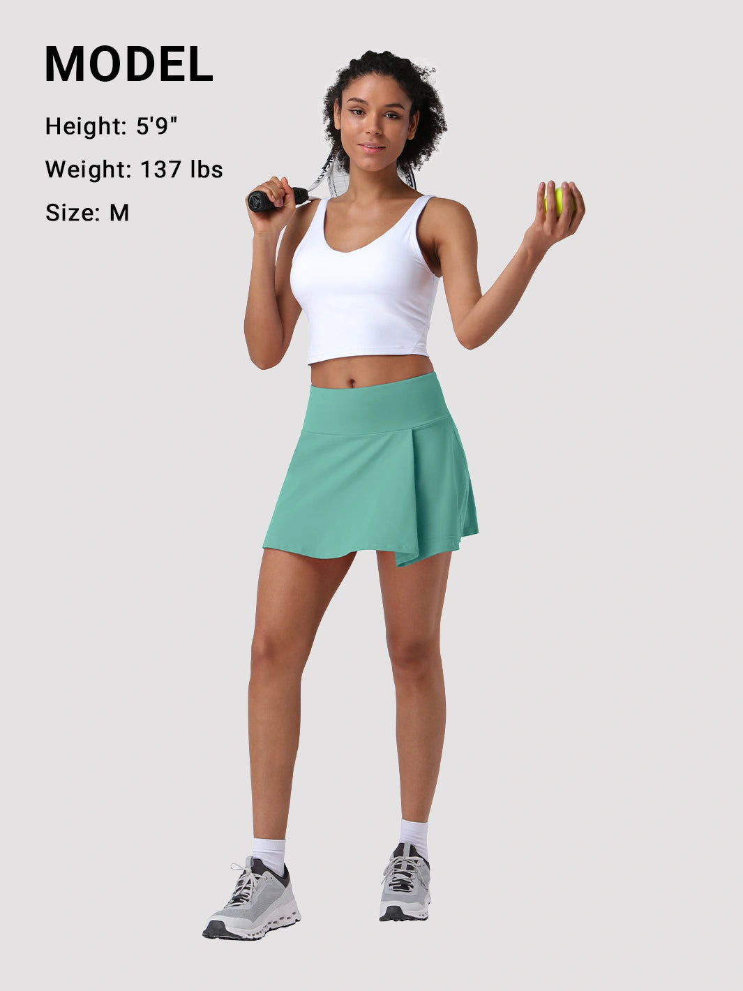 Women's UPF 50+ High-Waist Tennis Skirt with Built-In Shorts