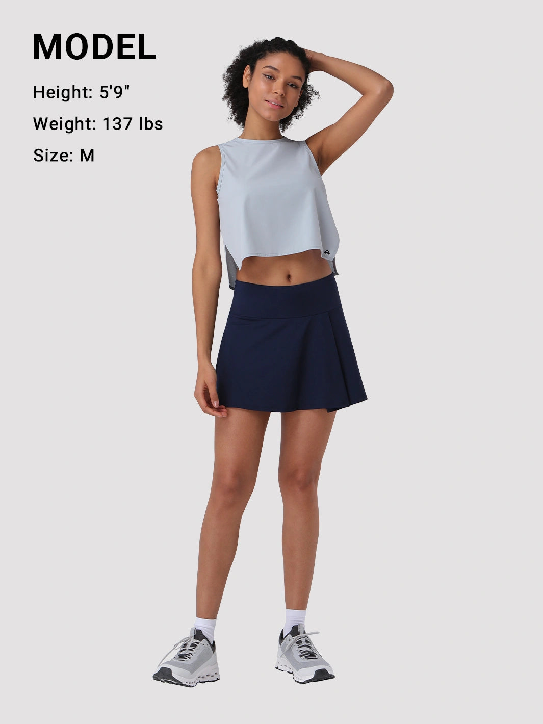 Women's UPF 50+ High-Waist Tennis Skirt with Built-In Shorts