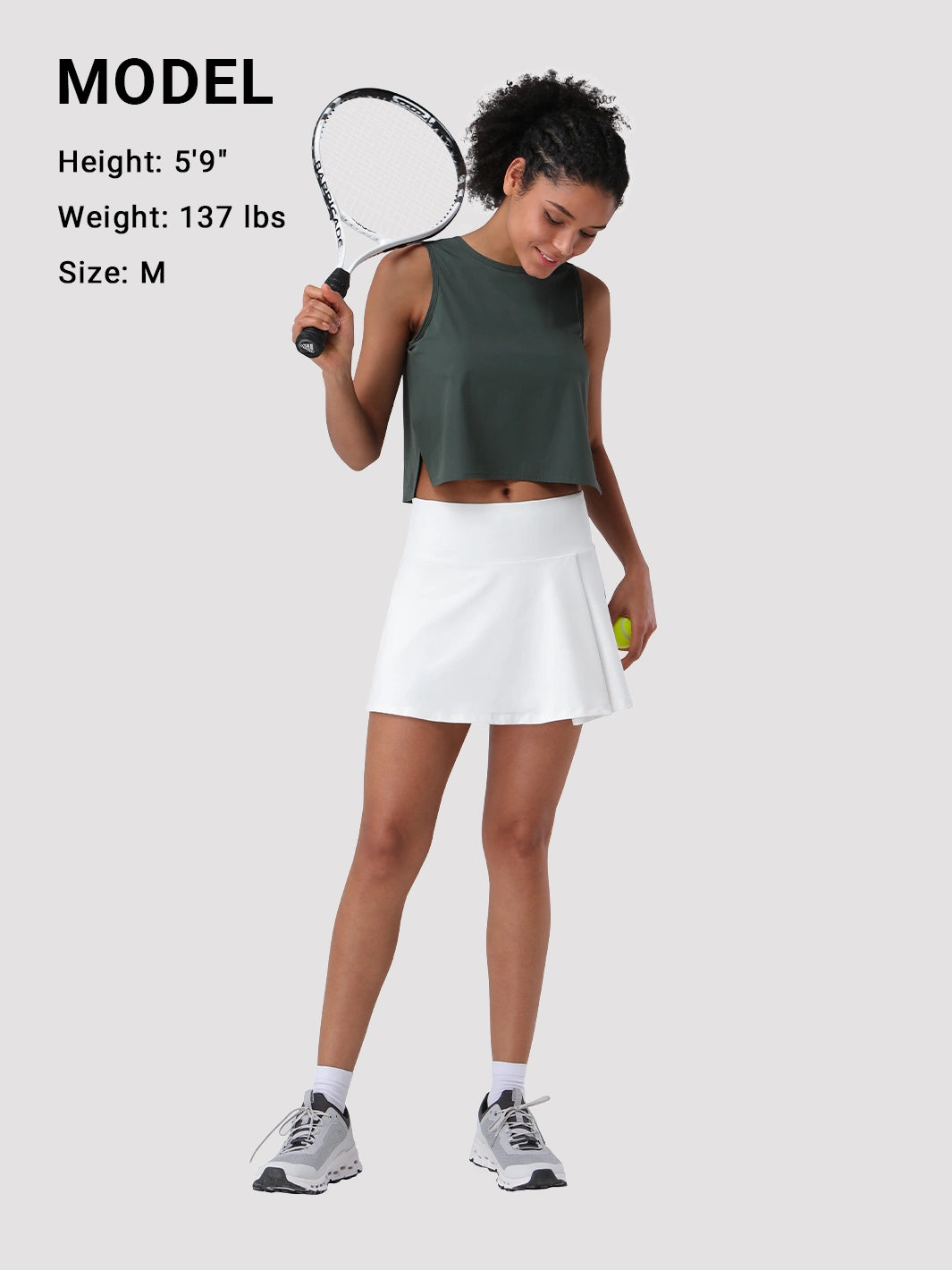 Women's UPF 50+ High-Waist Tennis Skirt with Built-In Shorts