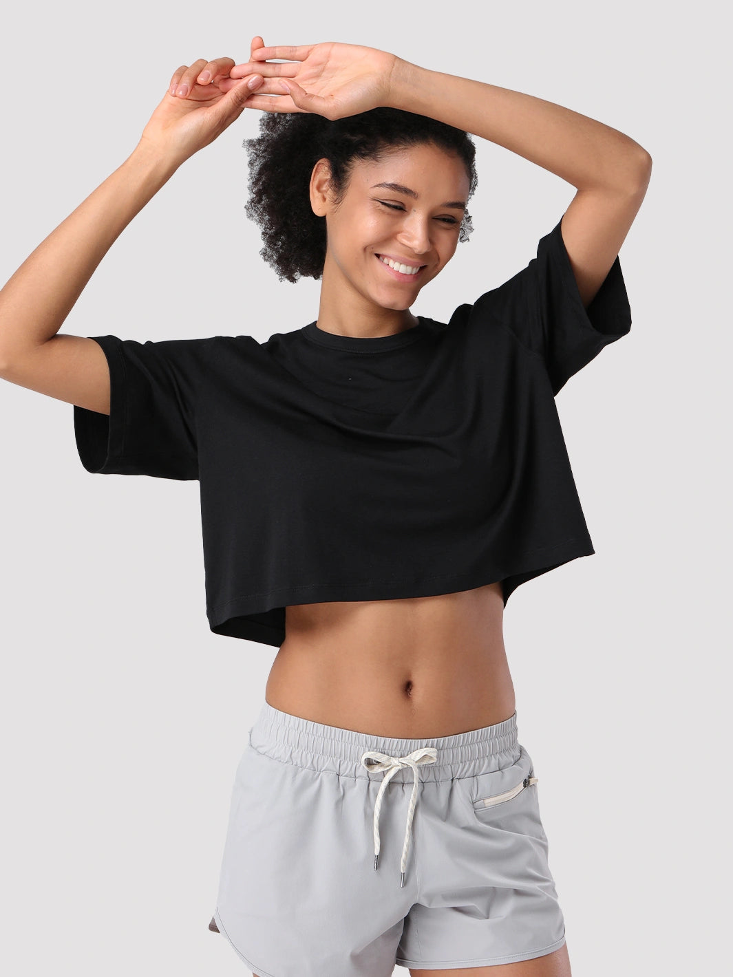 Damen Oversized Crop Sport-T-Shirt