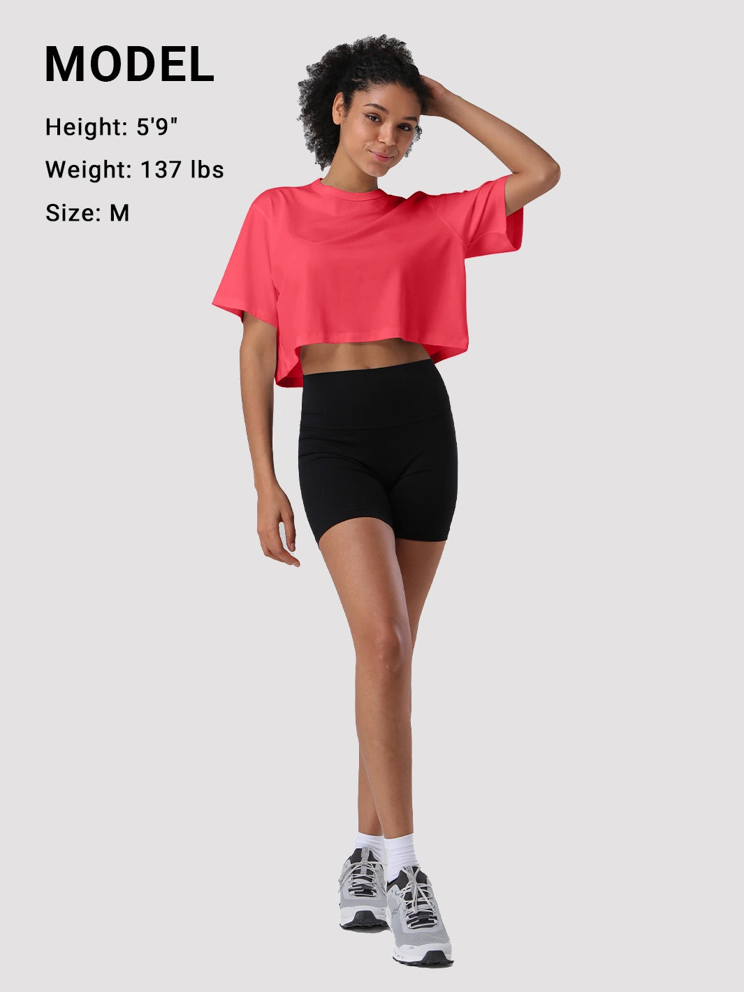 Damen Oversized Crop Sport-T-Shirt