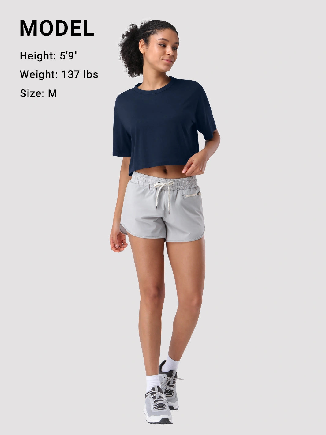 Damen Oversized Crop Sport-T-Shirt