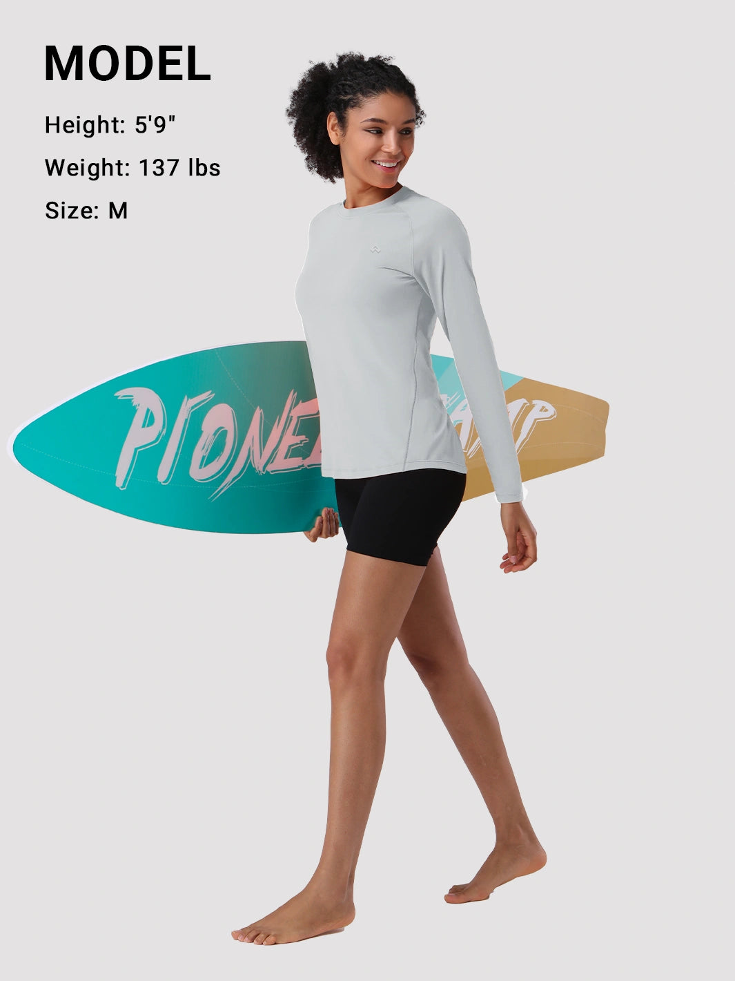 Damen UPF 50+ Langarm-Sonnenschutzshirt