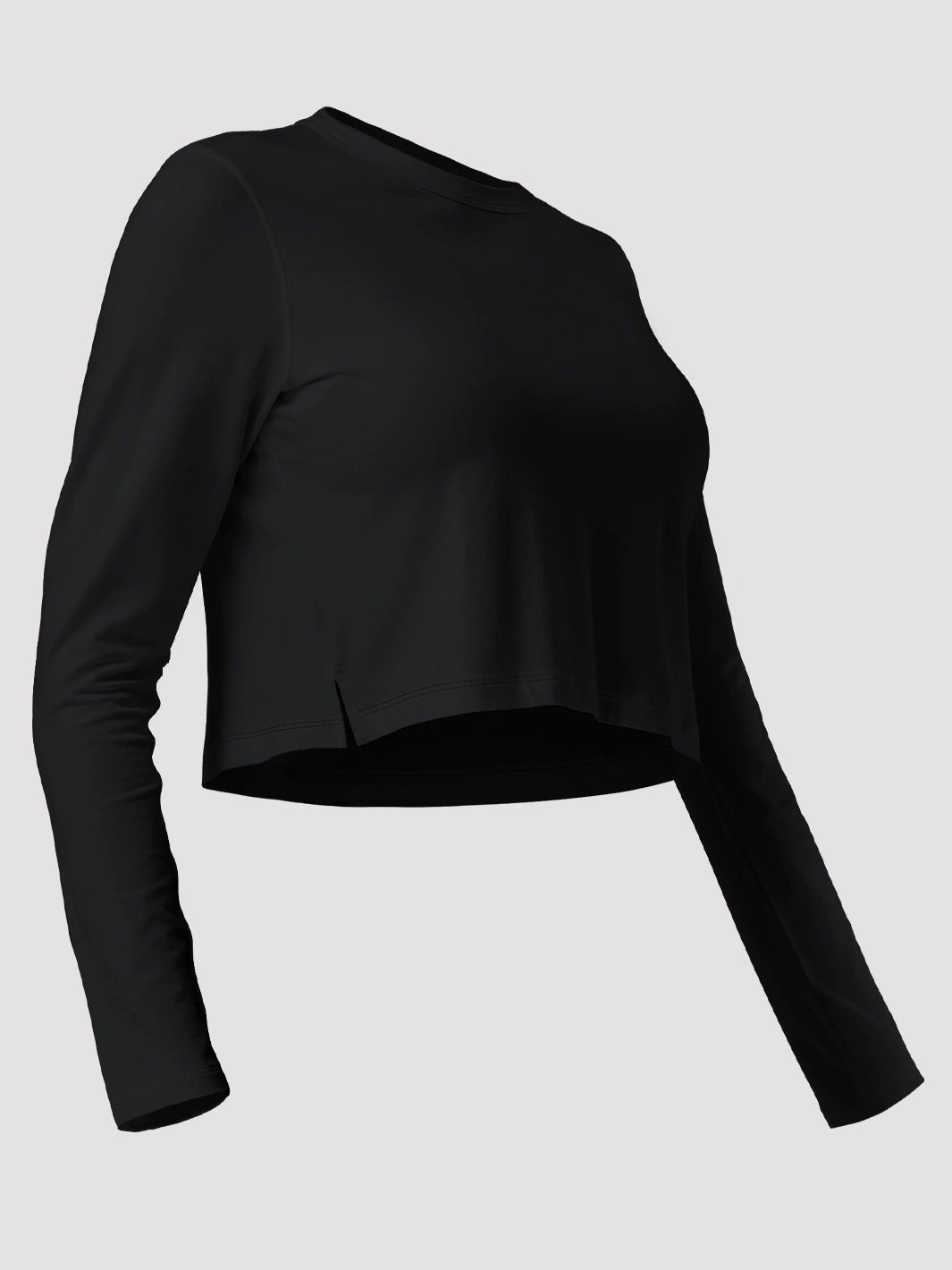 Top a manica lunga cropped e comodo da donna