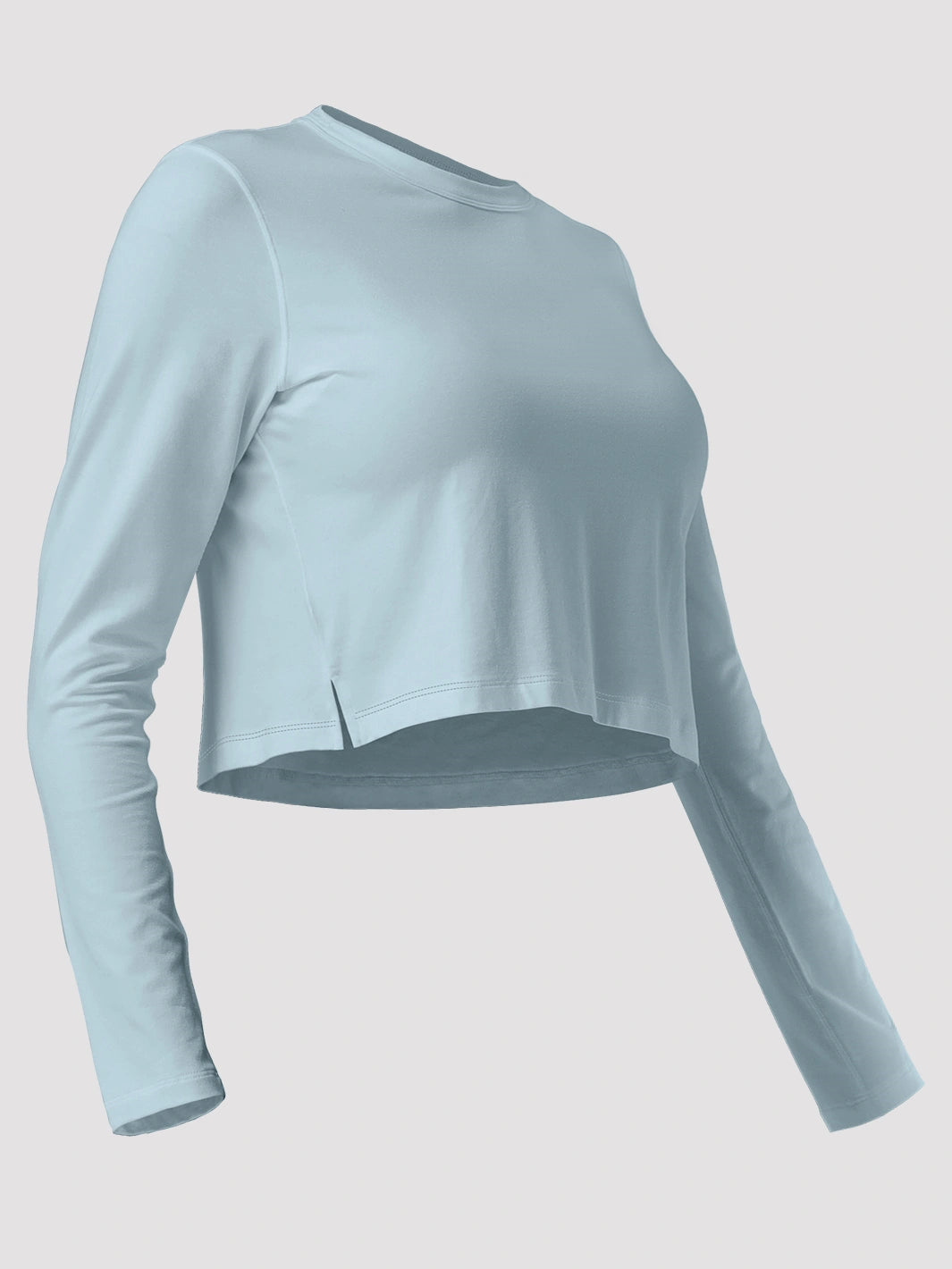 Top a manica lunga cropped e comodo da donna