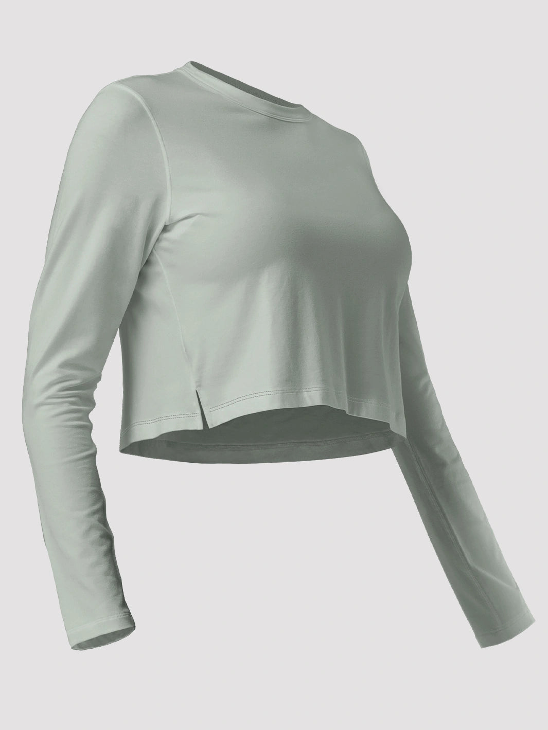 Top a manica lunga cropped e comodo da donna