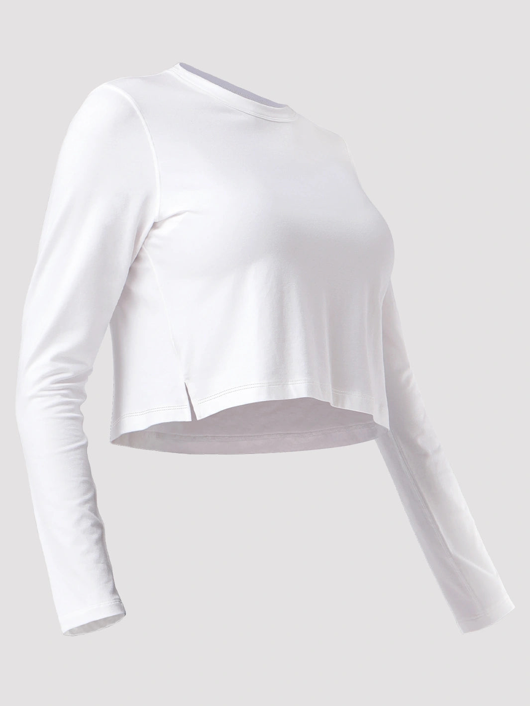 Top a manica lunga cropped e comodo da donna