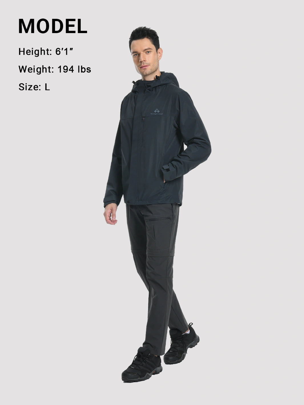 Veste de pluie imperméable et respirante pour hommes