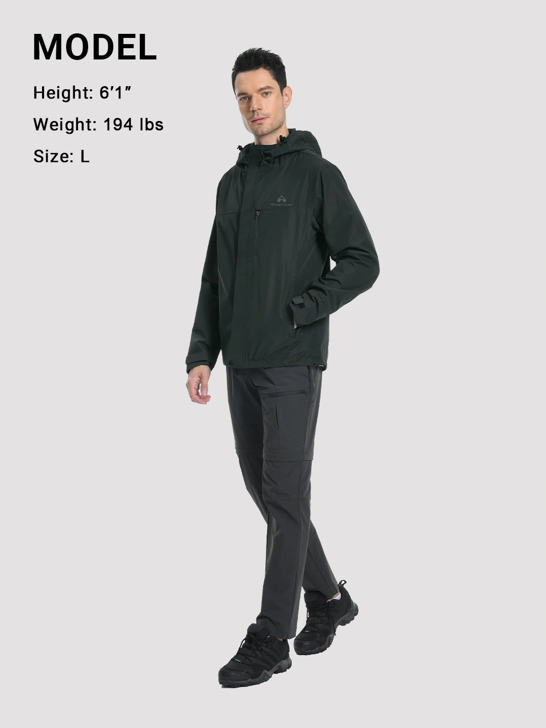 Veste de pluie imperméable et respirante pour hommes
