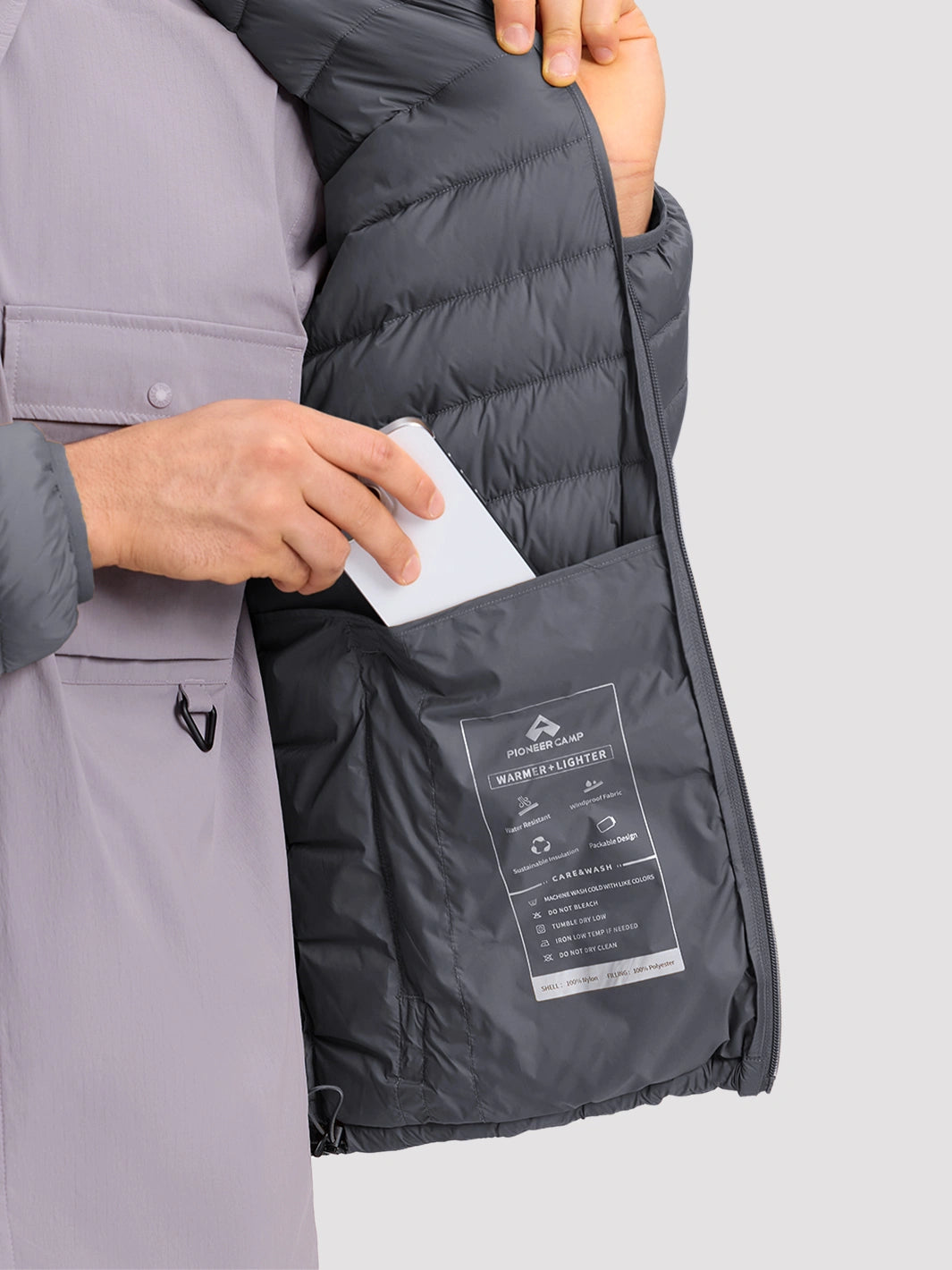 Men's Lightweight Packable Puffer Jacket PIONEER CAMP