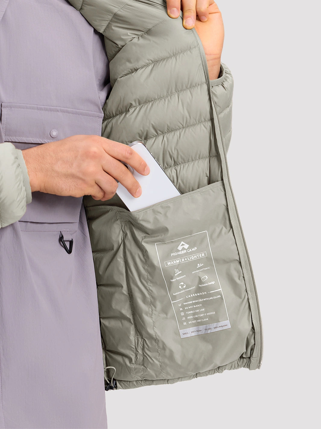 Men's Lightweight Packable Puffer Jacket PIONEER CAMP