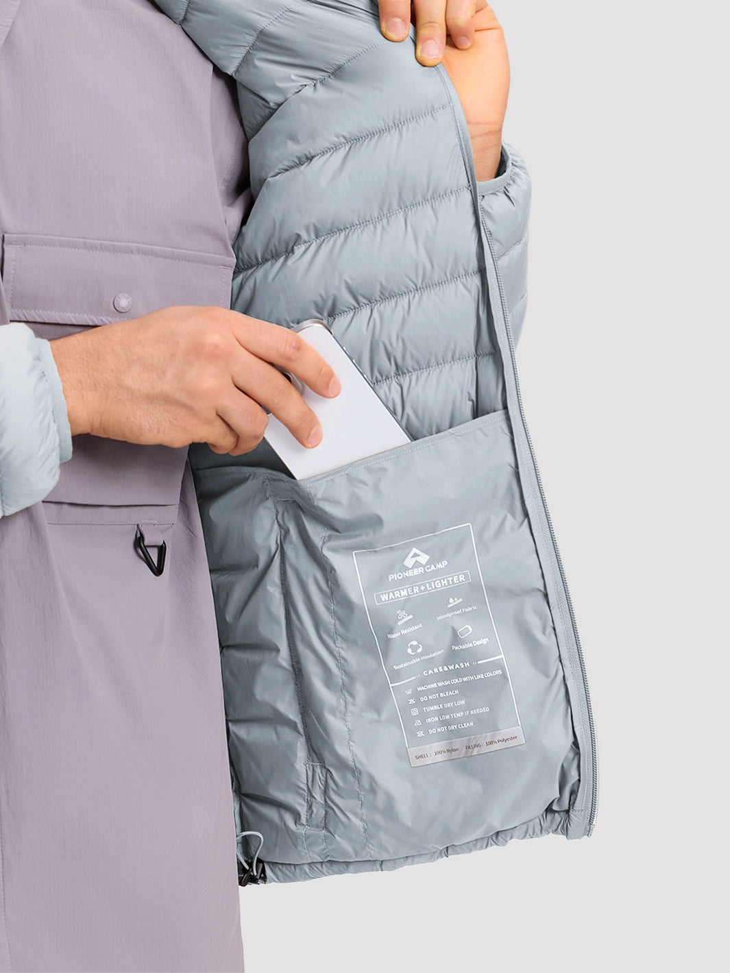 Men's Lightweight Packable Puffer Jacket PIONEER CAMP