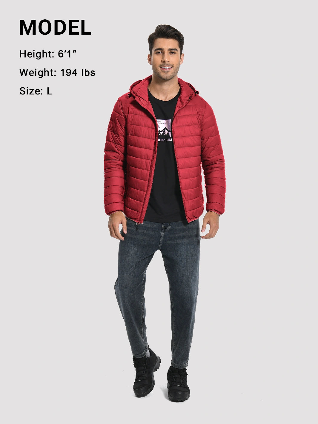 Men's Lightweight Packable Puffer Jacket PIONEER CAMP