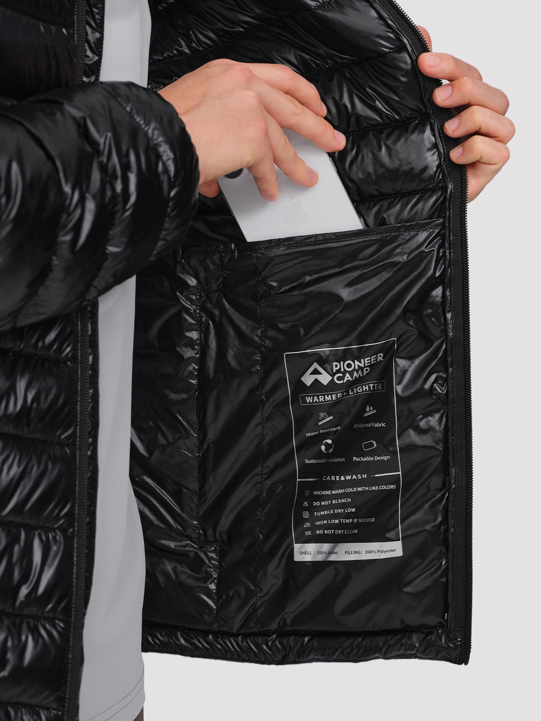 Men's Lightweight Packable Puffer Jacket PIONEER CAMP