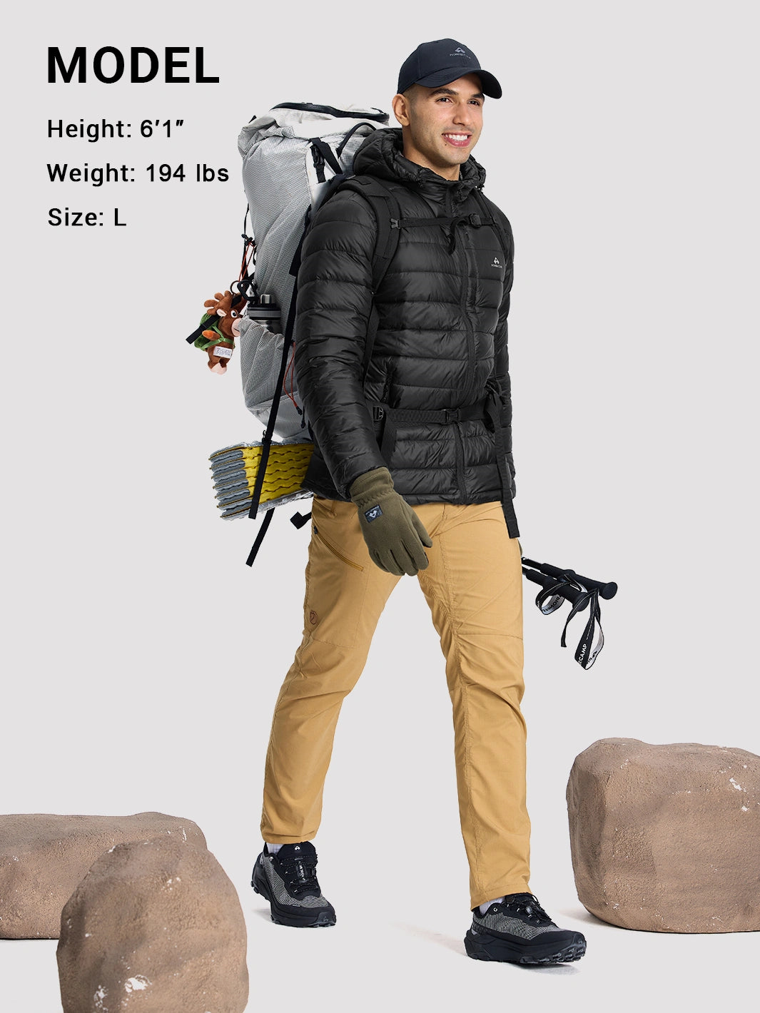 Men's Lightweight Packable Puffer Jacket PIONEER CAMP