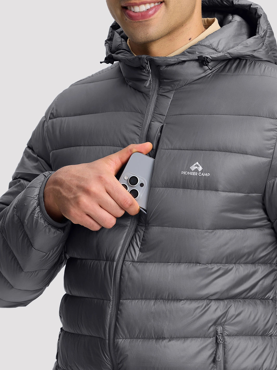 Men's Lightweight Packable Puffer Jacket PIONEER CAMP