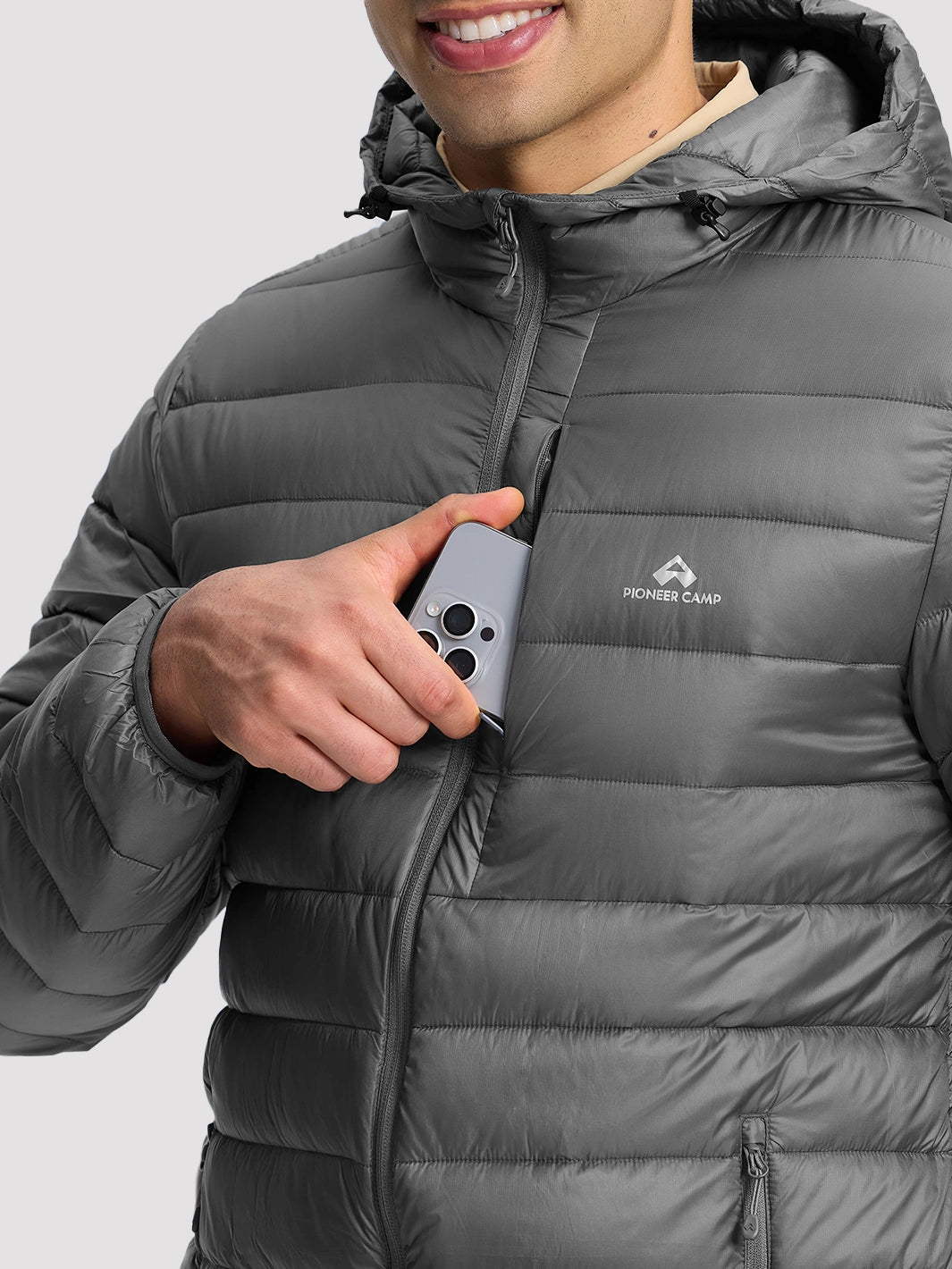 Men's Lightweight Packable Puffer Jacket PIONEER CAMP