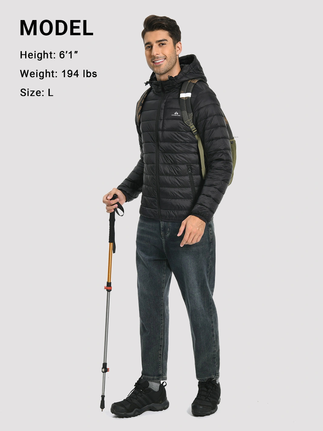 Men's Lightweight Packable Puffer Jacket with Chest Pocket