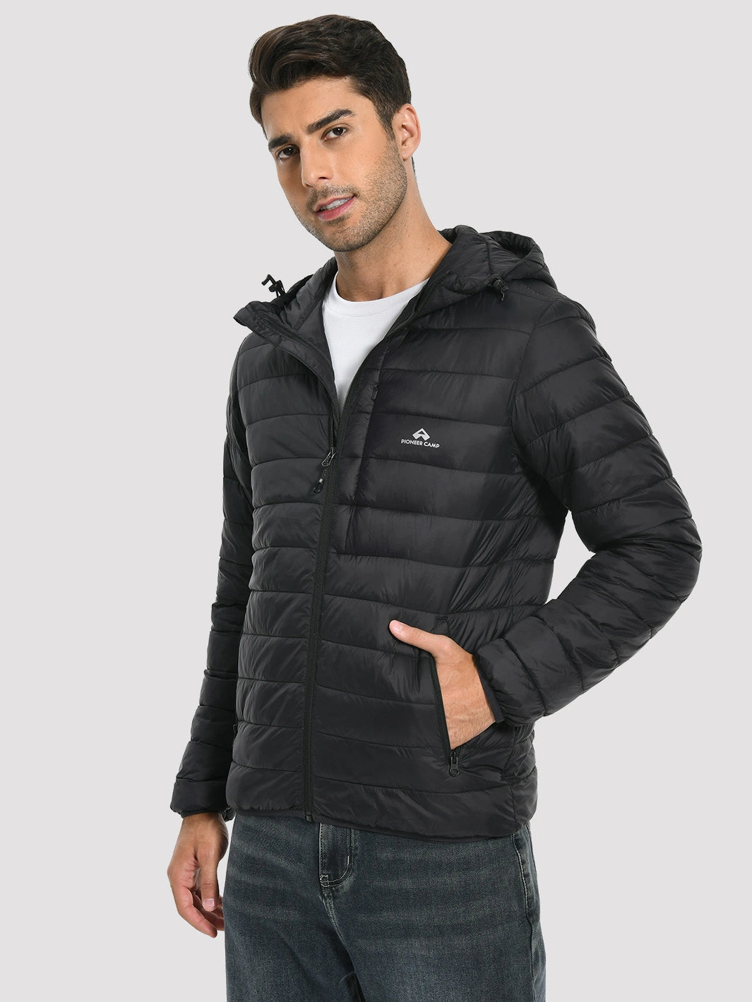 Men's Lightweight Packable Puffer Jacket with Chest Pocket