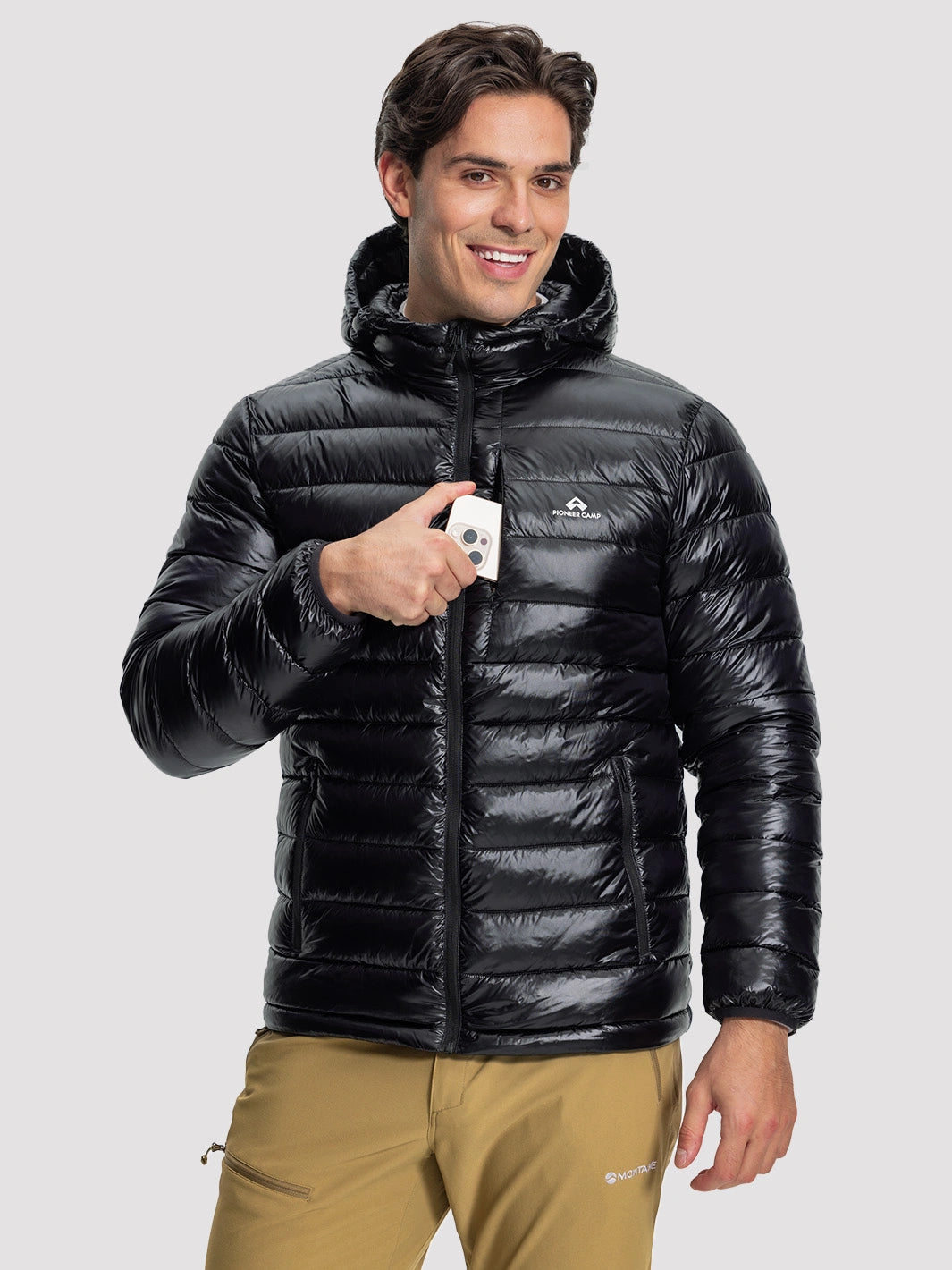 Men's Lightweight Packable Puffer Jacket with Chest Pocket