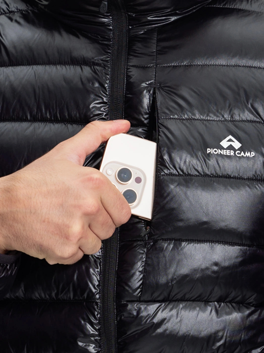 Men's Lightweight Packable Puffer Jacket with Chest Pocket