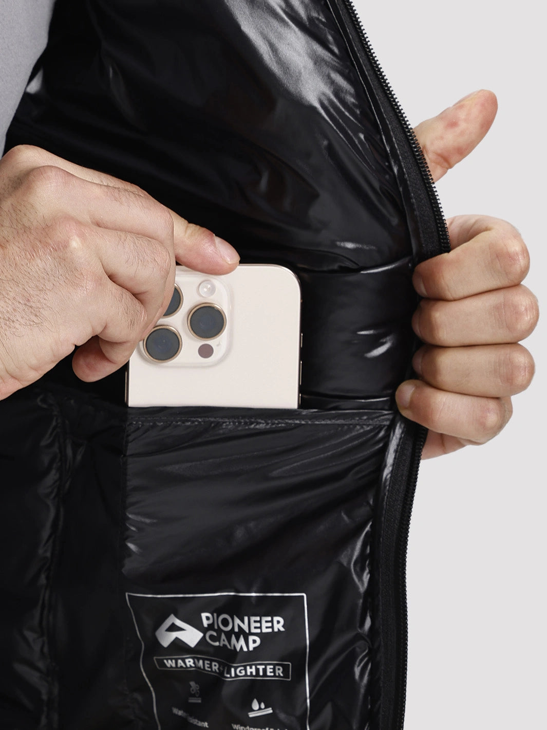 Men's Lightweight Packable Puffer Jacket with Chest Pocket
