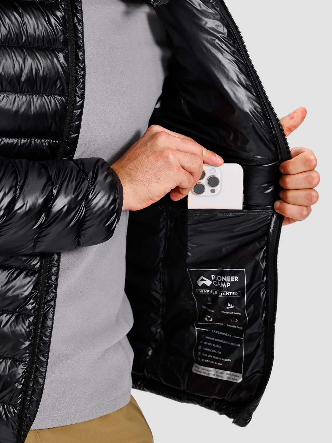 Men's Lightweight Packable Puffer Jacket PIONEER CAMP