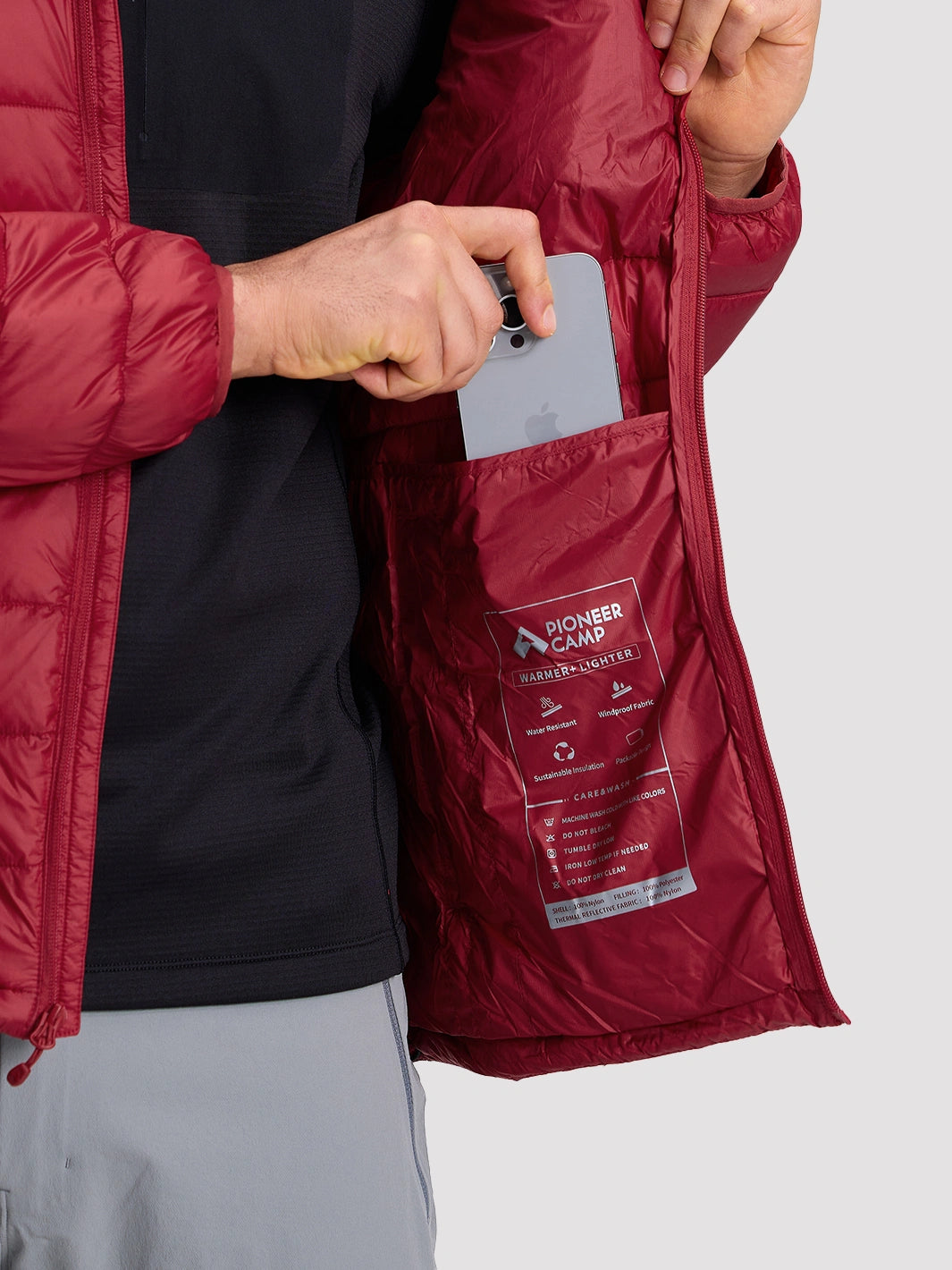 Men's Lightweight Packable Puffer Jacket PIONEER CAMP